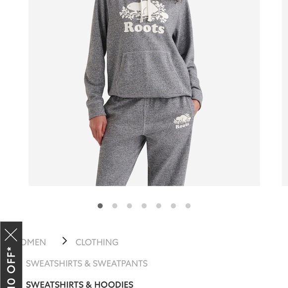 Roots Heather Gray Hoodie with Logo - Picture 7 of 7